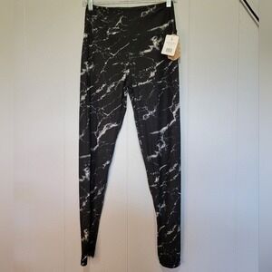 Oak And‎ Reed Black and White Marble Patterned Leggings Women Medium 🐔